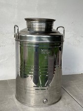CONTENITORE FUSTO BIDONE PER OLIO ACCIAIO INOX 50L CON ATTACCO RUBINETTO 