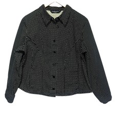 Giacca Marina Rinaldi donna 23 US 14 nera a pois casual sportiva graffetta 