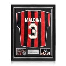 Maglia del AC Milan del 1994 autografata da Paolo Maldini. Cornice superiore