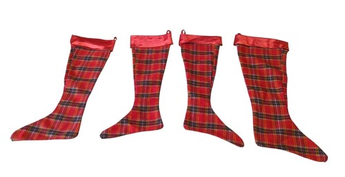 Calze natalizie tartan rosso - natalizie,