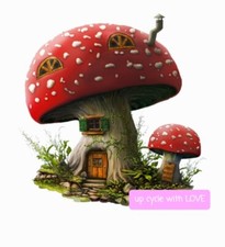 Adesivi scivolo acqua TRASFERIMENTO MOBILI FUNGHI MACULATI ROSSI CASA FATA ❤️