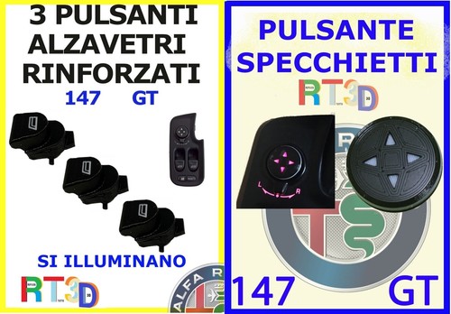 Kit pulsanti 1 specchietti - pulsanti, +
