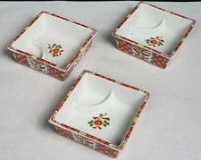 Vassoio Ciotola PINZIMONIO numero 3 Porcellana ceramica Orientale vintage Tris