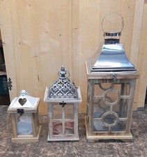 Set. 3 Lanterne Legno Ferro