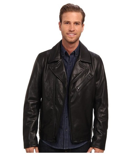 Men biker black bomber leather - men,