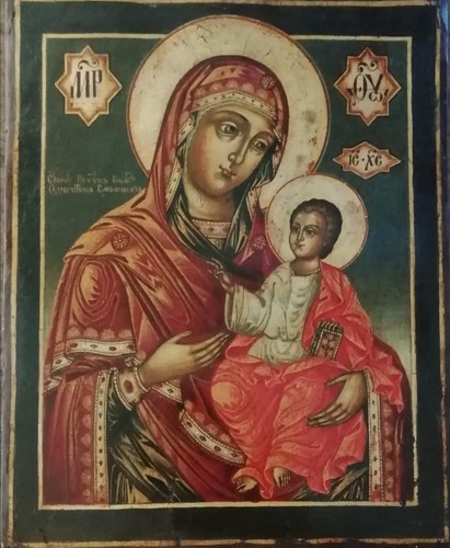 Antica icona russa - "madre, di