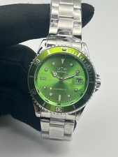 orologio meccanico automatico uomo acciaio quadrante verde menta 40mm