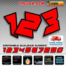 Adesivi numeri gara M10 numero