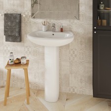 Lavabo con colonna in ceramica