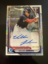 WALKER JENKINS 2024 BOWMAN CROMO 1° PROSPETTO RIFRATTORE MACCHIE AUTO 107/299