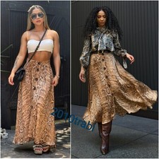 GONNA MIDI ZARA MARRONE STAMPA