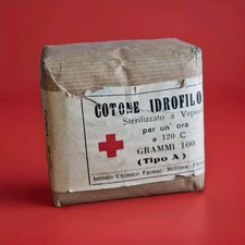 Militaria WW2 RARO Pacchetto di Medicazione Cotone Idrofilo Regio Esercito