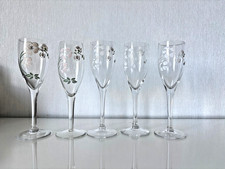 5 FLUTES A CHAMPAGNE PERRIER JOUET BELLE EPOQUE décor émaillé créé Emile Gallé
