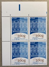 ITALIA REPUBBLICA 2008 QUARTINA ANG. DI FOGLIO - BORSA ITALIANA