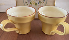 Set/2 Tazzine Caffè Vintage Vietri Ceramica Italiana Cucina Fresca Zafferano e Crema 4”x4”