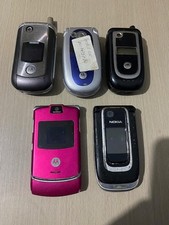 Joblot di 5 Cellulari FLIP MODELLI MOTOROLLA V3 - NOKIA 6131 ECC