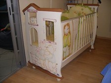 CULLA LETTINO BABY EXPERT CON FUNZIONE DONDOLO+PARACOLPI+MATERASSINO+ZANZARIERA