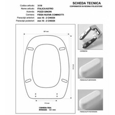 Copriwater Pozzi Ginori ITALICA ASTRO BIANCO Cerniera Cromo-Sedile-Asse Wc