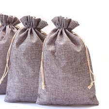 DAHI 12 Pz Sacchetti di Iuta 20x30 cm Sacchettini Regalo di Lino con Co