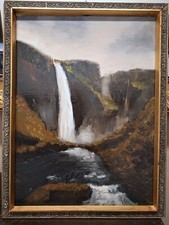 Dipinto olio originale cascata