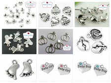 Ciondoli " Nascita " " Matrimonio " per bustine o bomboniere Argento Argentati