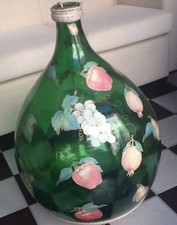 DAMIGIANA VETRO DIPINTA A MANO-Mercatino dell'usato Pecorelli