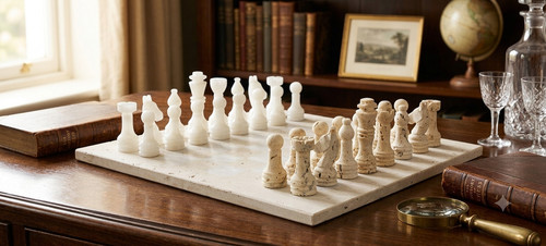 Set scacchi lusso - lusso, travertino
