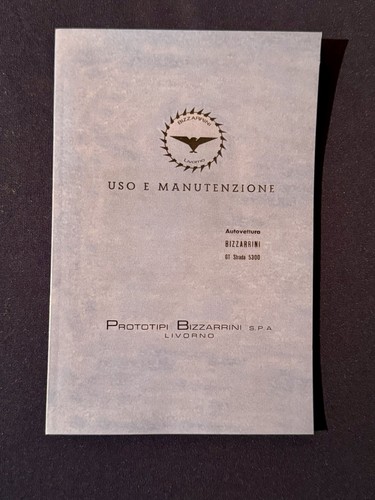 Bizzarrini 5300 libretto - 5300,