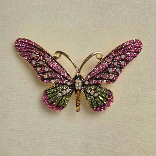 Spilla farfalla con - , strass