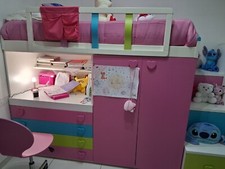 Cameretta bambini ragazzi completa SERENA Gihome ® comò letti comodino armadio