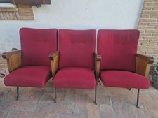 TRE SEDIE - PANCA VINTAGE 3 POSTI DA SALA CINEMA