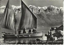 lago di garda pesca del carpione barca e persone favolosa  da vedere 1952
