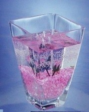 Candela gel vasetto - cubo, rosa