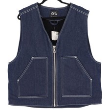 Gilet denim con cuciture ZARA