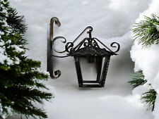 Lanterna in ferro battuto modello RUSTICO quadrato 30 cm da parete.