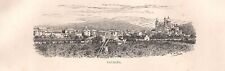 LAVAGNA piccola veduta panoramica Genova STAMPA ANTICA DEL 1892 Antique print