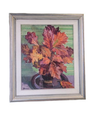 QUADRO OLIO SU TELA CON CORNICE - FRATEL VENZO "LE FOGLIE" 50x60