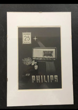 ? pubblicità d'epoca pagina intera lotto in cornice quadro 30x42 Philips Radio