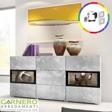 Credenza moderna 137x70cm cemento con LED soggiorno EMOTION GIHOME®
