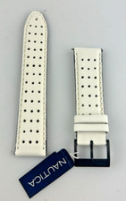 Cinturino Orologio Nautica Rally Attacco 22mm Pelle Ottima Qualità Uomo Bianco