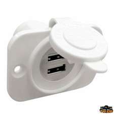 1 PRESA DOPPIA USB BIANCA 12V