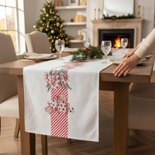 Runner centrotavola Natalizio in cotone panama 44x150 cm Art. Candy
