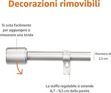 Set da 4 Bastone per Tenda, Asta per tenda estensibile, 91 - 183 cm, 2,5 cm