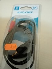 STOCK N.2 CAVI RCA / JACK 3,5 AUDIO LUNGHEZZA 1 METRO COLOR NERO MASCHIO/MASCHIO