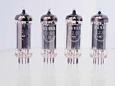 4x EZ80 TESLA ABBINATO QUAD STAMPA BIANCA 1975y TUBO 6V4 STESSI CODICI Ir=120mA NUOVO