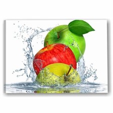 Apples fresh - Quadro Cucina con Frutta 70 x 50 Stampa su Tela Canvas da Parete
