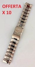 OFFERTA Lotto 10 Cinturini Orologio Nautica 22mm Acciaio Maglie Piene Uomo Deplo