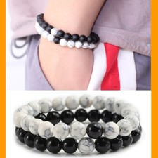 Bracciale Uomo Donna Unisex Set 2 pezzi Pietra OFFERTA Punk + Sacchetto Omaggio