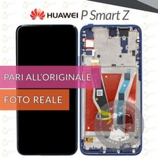 DISPLAY HUAWEI P SMART Z STK-LX1 LX2 SCHERMO LCD VETRO FRAME BLU PARI ORIGINALE
