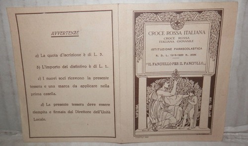 Vecchia tessera croce - vecchia, rossa